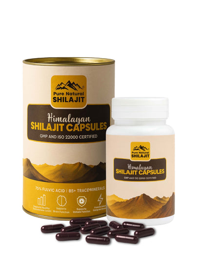Himalayan Shilajit Capsules , Gold Grade Sun Dried Shilajit Capsules