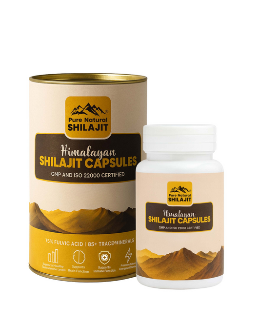 Himalayan Shilajit Capsules , Gold Grade Sun Dried Shilajit Capsules