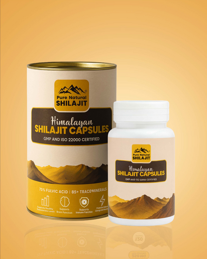 Himalayan Shilajit Capsules , Gold Grade Sun Dried Shilajit Capsules