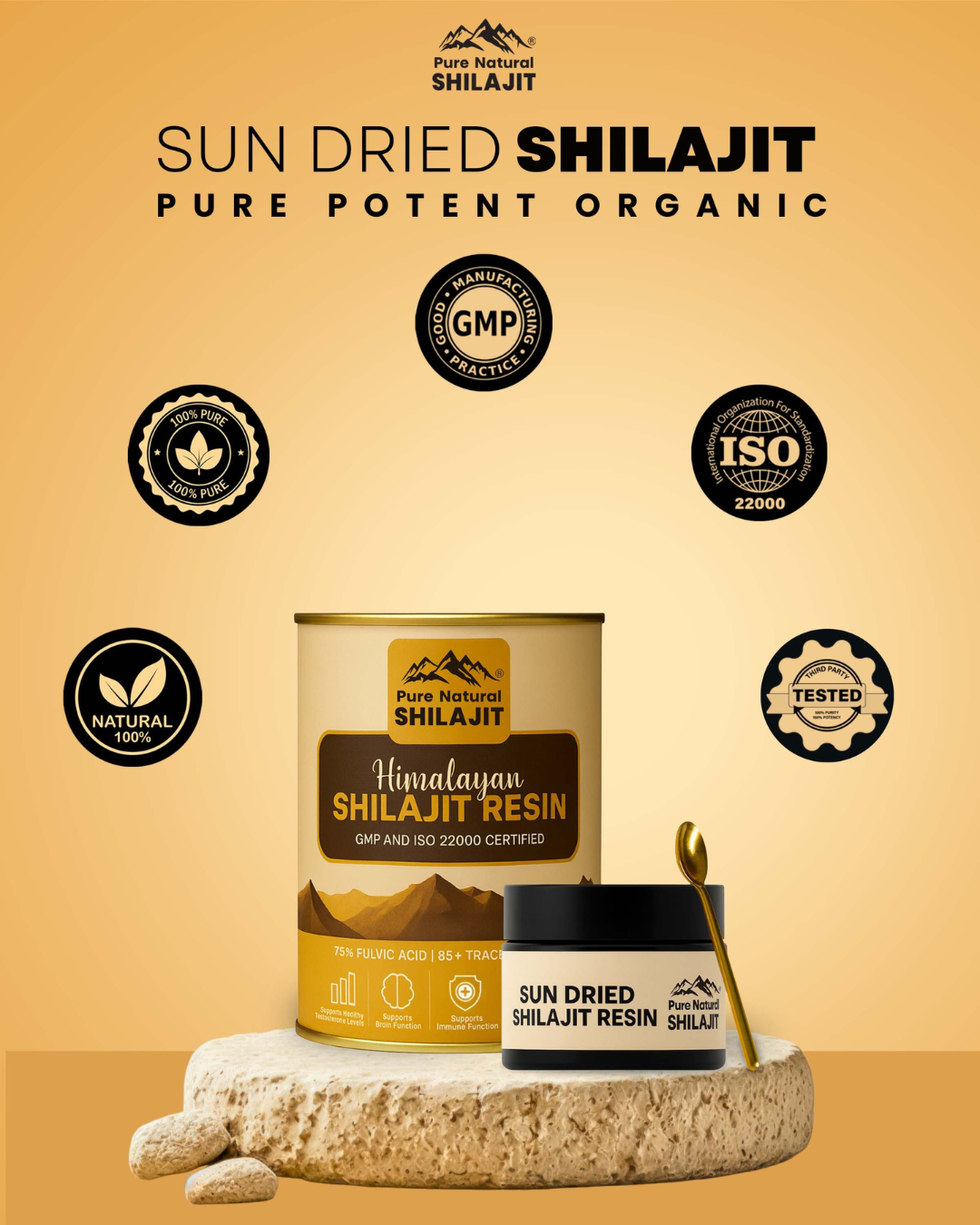 Pure Himalayan Shilajit , Gold Grade Sun Dried Shilajit Resin