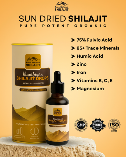 Pure Himlayan Shilajit Drops , Gold Grade Sun Dried Concentrated Shilajit Drops
