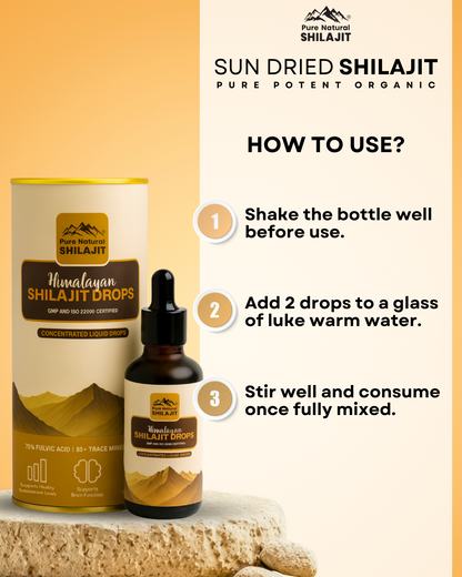 Pure Himlayan Shilajit Drops , Gold Grade Sun Dried Concentrated Shilajit Drops